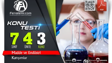 karisimlar konu testi