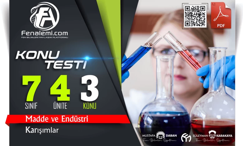 karisimlar konu testi